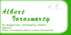 albert vorosmarty business card